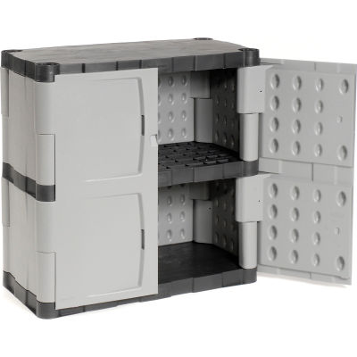 Rubbermaid 7085 Plastic Storage Cabinet Base Double Door 36"W x 18"D x 37"H
