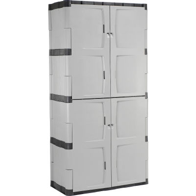 Rubbermaid® Plastic Storage Cabinet With Full Double Doors, 36"W x 18"D