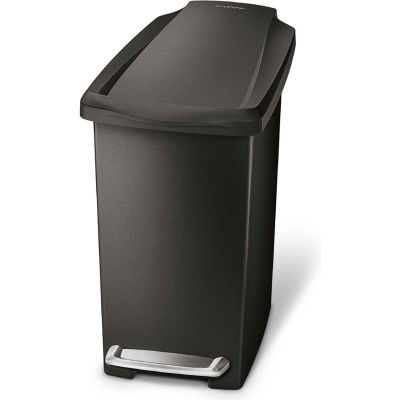 simplehuman® Slim Plastic Step Can - 2-3/5 Gallon Black