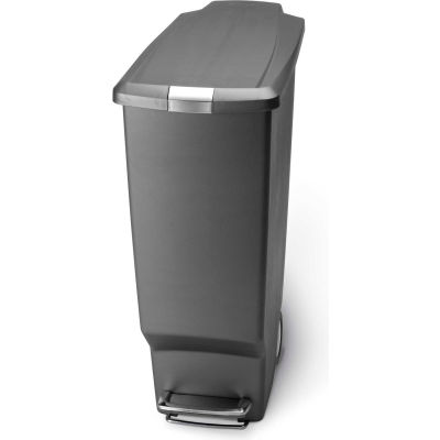 simplehuman® Slim Plastic Step Can - 10-1/2 Gallon Gray