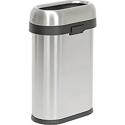 Simplehuman® Stainless Steel Slim Oval Open Top Trash Can, 13 Gallon