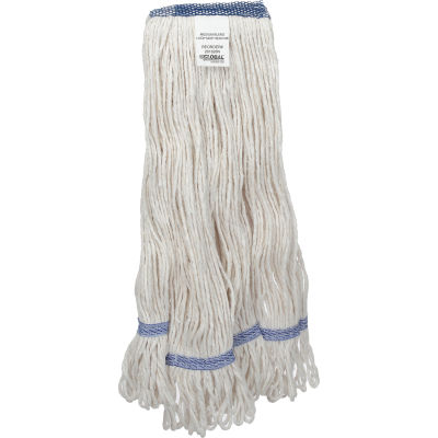 Global Industrial Medium Blend Looped Mop Head, Narrow Band