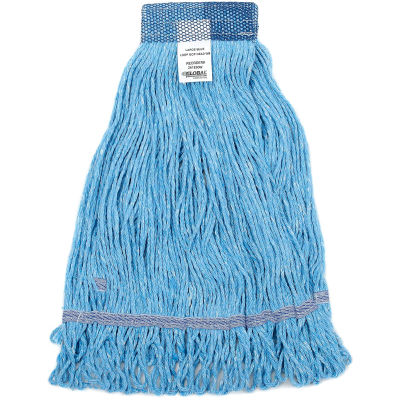 Global Industrial Large Blue Looped Mop Head, Wide Band