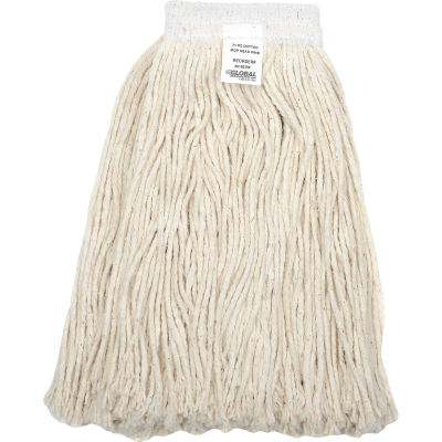 Global Industrial 24 oz. Cotton Cut-End Mop Head, 4Ply, Wide Band