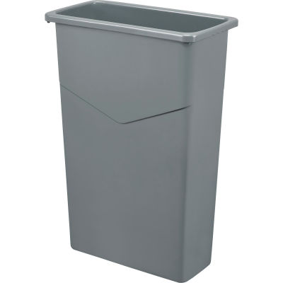Global Industrial Slim Trash Container, Gray, 23 Gallon