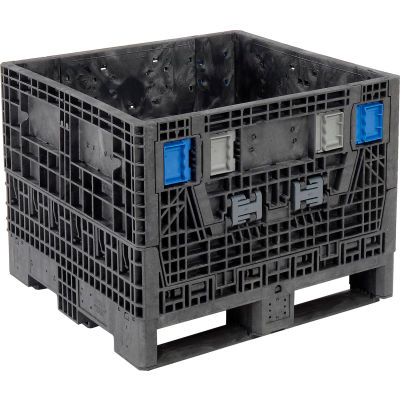 ORBIS KD3230-25 BulkPak Folding Bulk Shipping Container - 32"L x 30"W x 25"H, 1500 Lb. Cap. Black