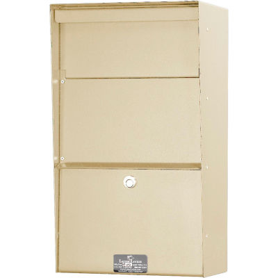 Jayco Wall Mount Vertical Aluminum Letter Locker Mailbox Tan