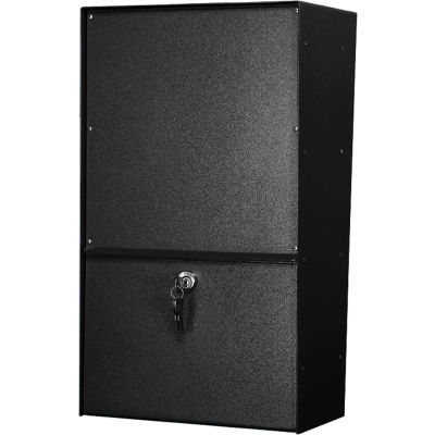 Jayco Wall Mount Vertical Rear Access Letter Locker Mailbox Black