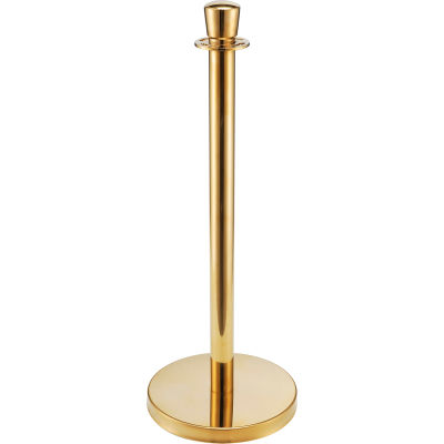 Global Industrial™ Best Value Portable Gold Finished 34" H Post With Base