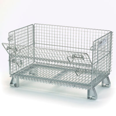 Folding Wire Container GJR5 32x20x21 1/2" Mesh Size 1000 Lb. Capacity