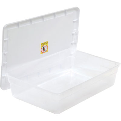 Sterilite 16558010 Clear Storage Tote With Lid 28 Quart 23x16-1/4x6 - Pkg Qty 10