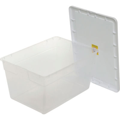 Sterilite 16598008 Clear Storage Tote With Lid 56 Quart 23x16-1/4x12-3/8 - Pkg Qty 8