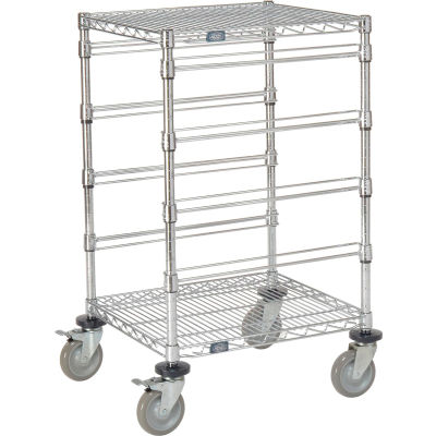 Global Industrial 21"L x 24"W x 40"H H Chrome Wire Cart - 4 Level