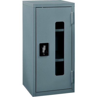 Global Industrial™ Clear View Wall Storage Cabinet Assembled 13-3/4"W x 12-3/4"D x 30"H Gray