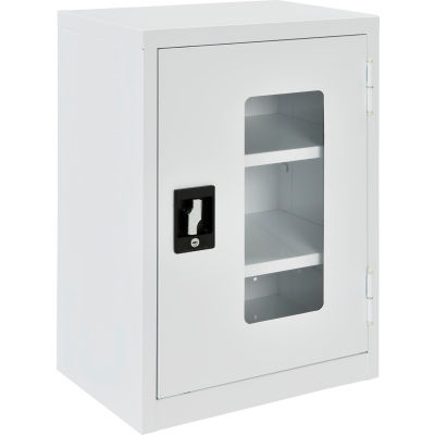 Global Industrial™ Clear View Wall Storage Cabinet Assembled 18"W x 12"D x 26"H Off White