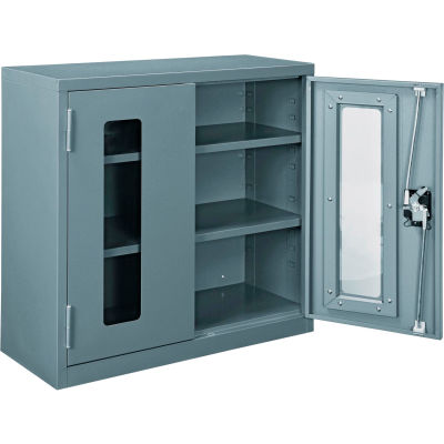 Global Industrial™ Clear View Wall Storage Cabinet Assembled 30"W x 12"D x 30"H Gray