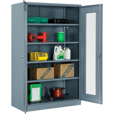 Global Industrial Storage Cabinet With Expanded Metal Door Unassembled 48"W x 24"D x 78"H Gry