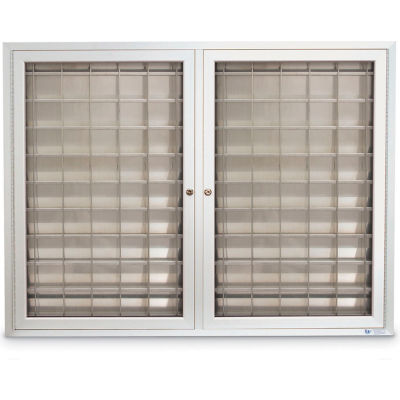 Aluminum Key & Credit Card Cabinet, 140 Pockets, 46"W x 3-1/4"D x 35"H, Satin