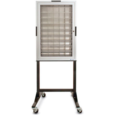 Aluminum Key & Credit Card Cabinet Mobile Stand, 70 Pockets, 23"Wx3-1/4"Dx35"H