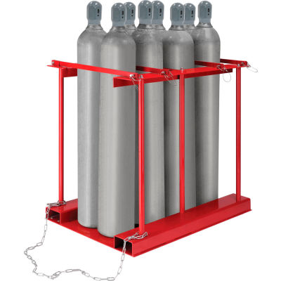 Global Industrial™ Forkliftable Cylinder storage Caddy, Stationary For 8 Cylinders