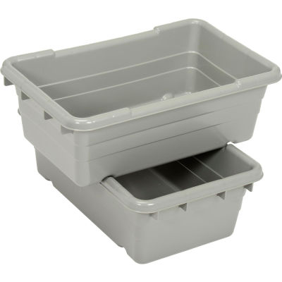 Buckhorn Cross Stack Jumbo Lug 34305GRAY - 25"L x 16"W x 8-1/2"H Gray - Pkg Qty 6