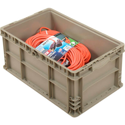 Straight Wall Container Solid - Stackable NRSO2415-11 Gray - 24 x 15 x 11