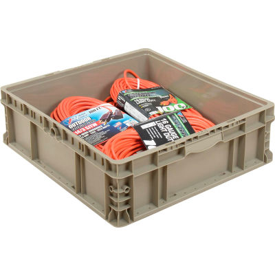 Straight Wall Container Solid - Stackable NRSO2422-7 Gray - 24 x 22 x 7