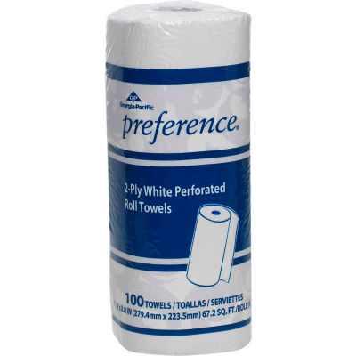 GP Preference White Perforated Roll Towel, 100 Towels/Roll, 30 Rolls/Case - 27300