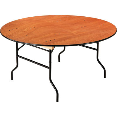 Interion® Folding Banquet Table - 60" Round - Plywood