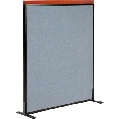 Interion® Deluxe Freestanding Office Partition Panel, 36-1/4"W x 43-1/2"H, Blue