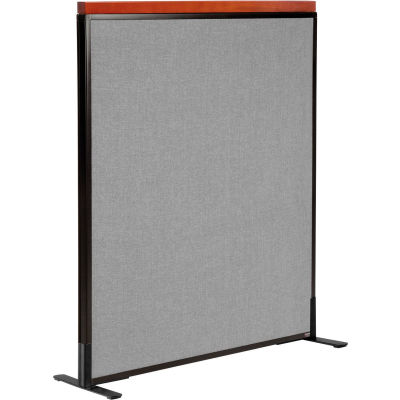 Interion® Deluxe Freestanding Office Partition Panel, 36-1/4"W x 43-1/2"H, Gray