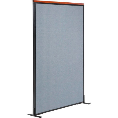Interion® Deluxe Freestanding Office Partition Panel, 36-1/4"W x 61-1/2"H, Blue