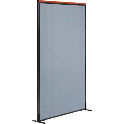 Interion® Deluxe Freestanding Office Partition Panel, 36-1/4"W x 73-1/2"H, Blue