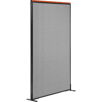 Interion® Deluxe Freestanding Office Partition Panel, 36-1/4"W x 97-1/2"H, Gray