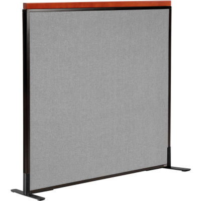 Interion® Deluxe Freestanding Office Partition Panel, 48-1/4"W x 43-1/2"H, Gray