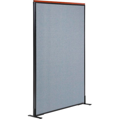 Interion® Deluxe Freestanding Office Partition Panel, 48-1/4"W x 61-1/2"H, Blue