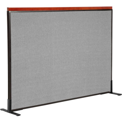Interion® Deluxe Freestanding Office Partition Panel, 60-1/4"W x 43-1/2"H, Gray