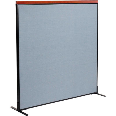 Interion® Deluxe Freestanding Office Partition Panel, 60-1/4"W x 61-1/2"H, Blue