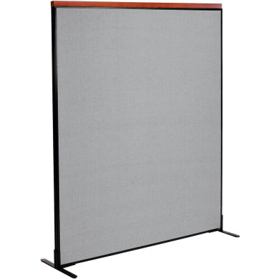 Interion® Deluxe Freestanding Office Partition Panel, 60-1/4"W x 73-1/2"H, Gray