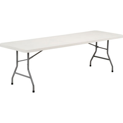 Interion® 96" x 30" Plastic Folding Table - White