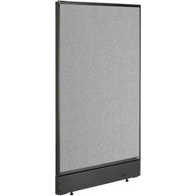 Interion® Non-Electric Office Partition Panel with Raceway, 24-1/4"W x 46"H, Gray