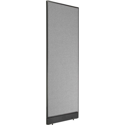 Interion® Non-Electric Office Partition Panel with Raceway, 24-1/4"W x 76"H, Gray