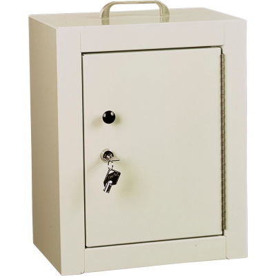 Harloff Narcotics Cabinet, Medium, Double Door/Double Lock, 12"W x 9"D x 16"H, Beige