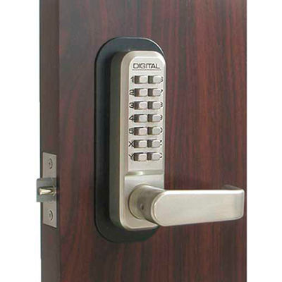 Lockey Digital Door Lock 2835 Lever Handle, Satin Nickel