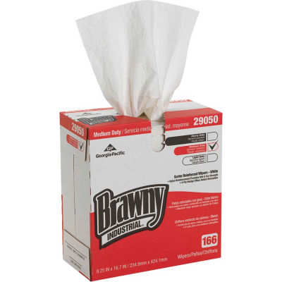 GP Brawny Industrial White 4-Ply Scrim Reinforced Paper Wipers, 166 Sheets/Box 5 Boxes/Case-29050/03