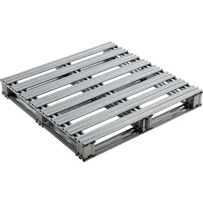 Global Industrial™ Stackable Open Deck Pallet, Galvanized Steel,2-Way,36"x36",8000 Lb Stat Cap