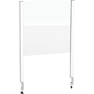 Global Industrial™ Cashier Shield 24"L x 24"H, With Clamp On Base, Silver