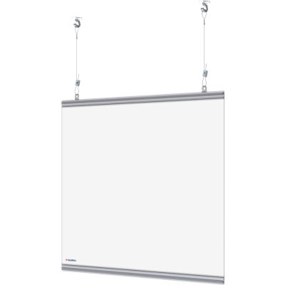 Global Industrial Hanging Cashier Shield, 28"W x 22"H, 2/Pack