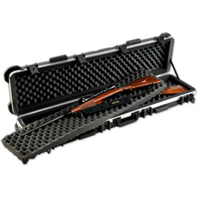 SKB Double Rifle Transport Case, Black, Padlock Slots, 56"L x 16"W