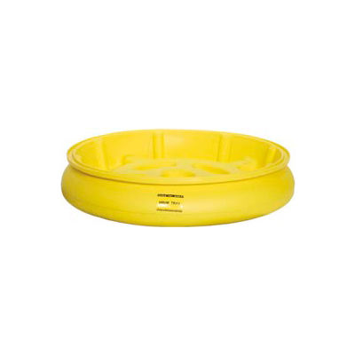 Eagle 1615 Drum Tray with Grating for 30 and 55 Gallon Drums - Yellow with Black Grating